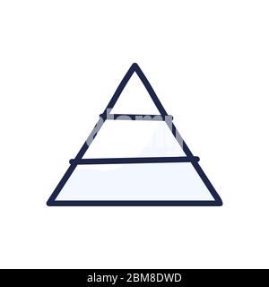 Icona della linea vettoriale del grafico piramidale isolata su sfondo bianco. Icona a forma di grafico piramidale per infografica, sito Web o app. Illustrazione Vettoriale