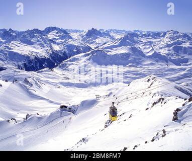 Funivia per la stazione di Valuga, St.Anton (Sankt Anton am Arlberg), Tirolo, Austria Foto Stock