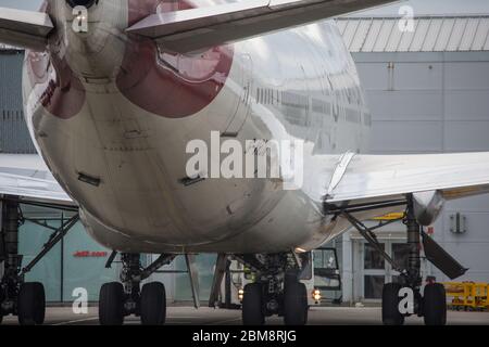 Glasgow, Regno Unito. 25 agosto 2019. Nella foto: Virgin Atlantic Boeing 747-400 reg G-VROM soprannominato Barbarella è uno dei velivoli a lunga percorrenza a grande die body della flotta di svago di Virgin. Normalmente, questo aereo copre Londra Gatwick e serve Glasgow 3 volte alla settimana. Foto Stock