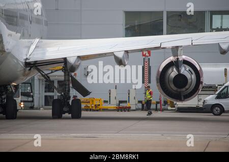 Glasgow, Regno Unito. 25 agosto 2019. Nella foto: Virgin Atlantic Boeing 747-400 reg G-VROM soprannominato Barbarella è uno dei velivoli a lunga percorrenza a grande die body della flotta di svago di Virgin. Normalmente, questo aereo copre Londra Gatwick e serve Glasgow 3 volte alla settimana. Foto Stock