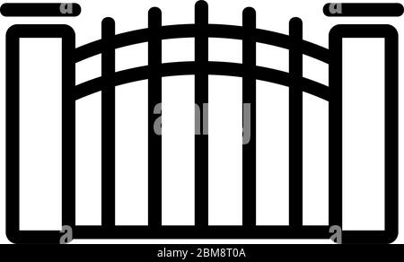 illustrazione del profilo vettoriale delle icone della fence rotonda forgiata Illustrazione Vettoriale