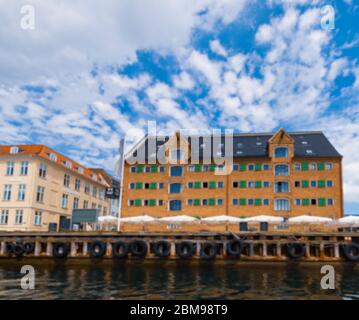 Copenaghen, Danimarca - Giugno 2019: Immagine defocused del 71 Nyhavn Hotel. Foto Stock