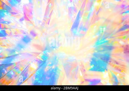 Astratto fluido oro brillante e blu celebrazione sfondo immagine di fantasia festivo foglio esploso olografica decorazione con luminoso morbido caldo bagliore e lucido Foto Stock