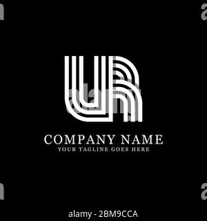 Vettore creativo di disegno del logo UR del monogramma, ispirazione iniziale del logo del nome Illustrazione Vettoriale