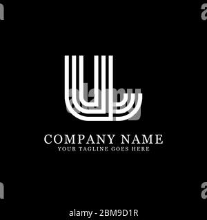 Monogramma creativo vettore di disegno del logo UL, ispirazione iniziale del logo del nome Illustrazione Vettoriale