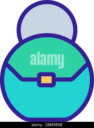 vettore icona borsa donna rotondo. Illustrazione Vettoriale