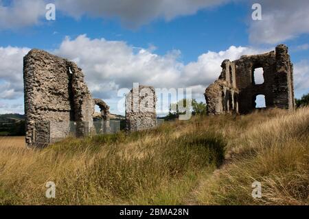 Clun Castle nello Shropshire Foto Stock