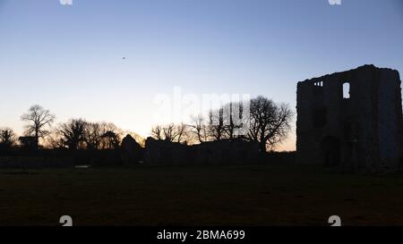 baconsthorpe castello all'alba Foto Stock