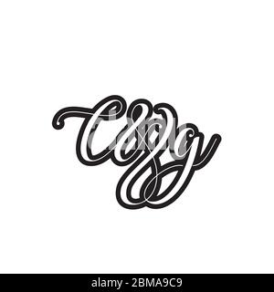 Vettore di disegno del logo della lettera di script C & G. Illustrazione Vettoriale