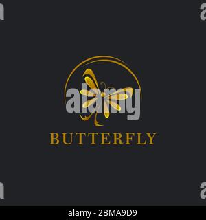 Logo Butterfly. Questo logo è adatto per il logo estetico.eps 10 Illustrazione Vettoriale