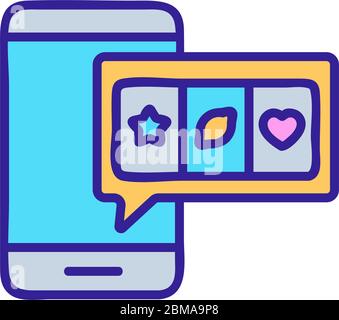 immagine del profilo vettoriale dell'icona del casinò sul telefono Illustrazione Vettoriale