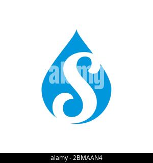 Vettore di disegno del logo Blue S Water letter Illustrazione Vettoriale