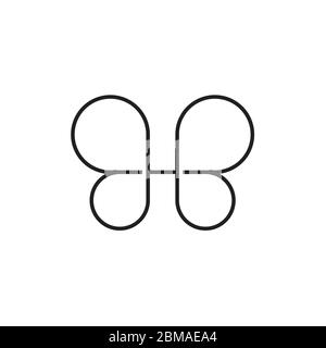 B B farfalla elegante design logo concetto Illustrazione Vettoriale