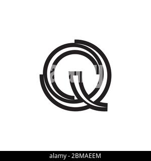Linee di swoosh circolari vettore di disegno lettera Q Illustrazione Vettoriale