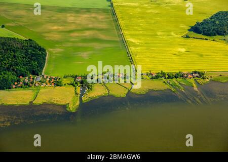 , bodden paesaggio, 05.06.2016, vista aerea, Germania, Meclemburgo-Pomerania occidentale, Zingst Foto Stock