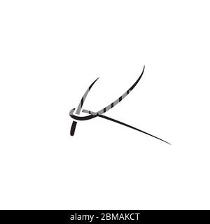K letter elegante vettore di disegno scritto a mano Illustrazione Vettoriale