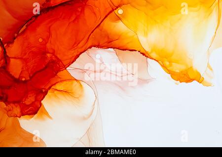 Vibrante illustrazione astratta. Carta da parati alla moda. Colori dell'inchiostro luminosi, luminosi e traslucidi. Arte moderna contemporanea Foto Stock