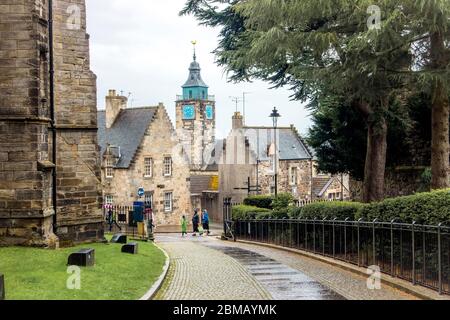 Stirling, Scotland/UK-21AUG2019: Vista della città vecchia di Stirling in primo giorno di autunno. Foto Stock