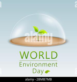 Banner per la Giornata Mondiale dell'ambiente. Concetto di Giornata Mondiale dell'ambiente. Illustrazione vettoriale Illustrazione Vettoriale
