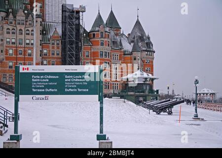 Terrazza Dufferin con Saint Louis Fort e Chateaux in Quebec Foto Stock