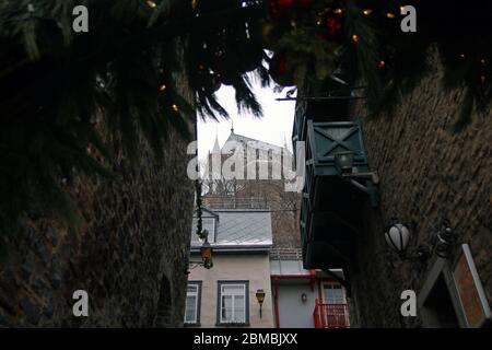 Il castello del Quebec dal basso Vieux Quebec in Canada Foto Stock