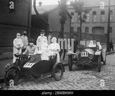 Spagnolo team di risposta pandemica di influenza nel 1918 nel nuovo Galles del Sud, Australia Foto Stock
