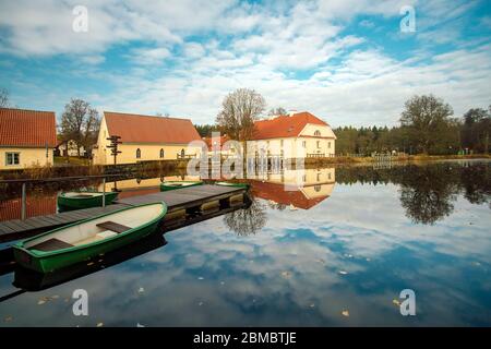 lago a Vihula Manor casa country club nella regione del parco nazionale di Lahemaa Foto Stock