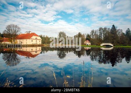 lago a Vihula Manor casa country club nella regione del parco nazionale di Lahemaa Foto Stock