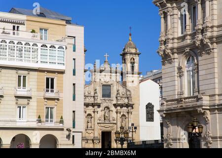 Plaza de Maria Pita e Chiesa di San Jorge, la Coruna City, Galizia, Europa Foto Stock