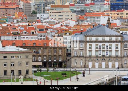 Waterfront, La Coruna City, Galizia, Spagna, Europa Foto Stock