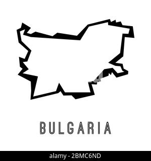 Bulgaria semplice mappa vettoriale contorno - forma di paese netto poligonale stile geometrico vettore. Illustrazione Vettoriale