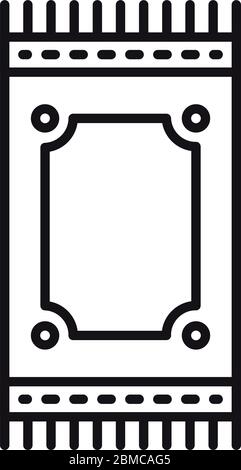 Concetto EID mubarak, tappeto di preghiera su sfondo bianco, stile linea, illustrazione vettoriale Illustrazione Vettoriale