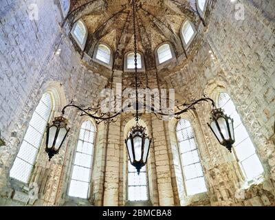 All'interno della chiesa e del convento di Carmo a Lisbona in Portogallo Foto Stock