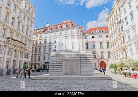 Olocausto Memorial Austria in piazza Judenplatz Foto Stock