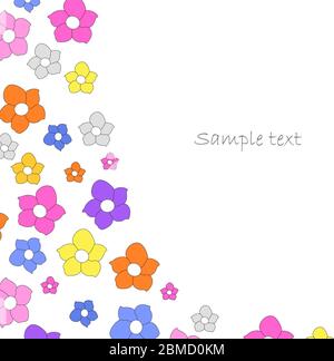 Biglietto d'auguri carino fiori Anemon Illustrazione Vettoriale