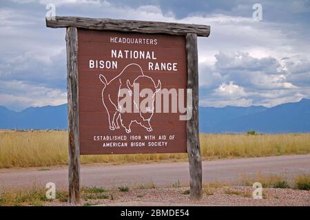 Benvenuti alla National Bison Range Foto Stock