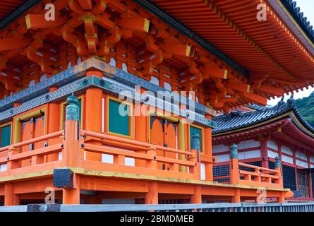 La vista ravvicinata di Kyo-do (Sala Sutra) del Tempio di Kiyomizu-dera. Kyoto. Giappone Foto Stock