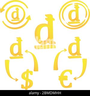 Icona del simbolo della valuta del Dong vietnamita del Vietnam Illustrazione Vettoriale