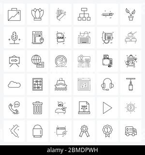 36 Universal Line Icon pixel Perfect simboli di condivisione, distribuzione, lotus, business, gioco Vector Illustration Illustrazione Vettoriale