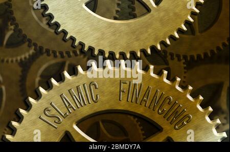 Testo di scrittura finanziamento islamico. Attività di photo banking concettuale e investimento conforme alla sharia Foto Stock