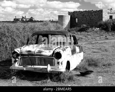 Abbandonata Ford Consul alla città fantasma di farina. Foto Stock