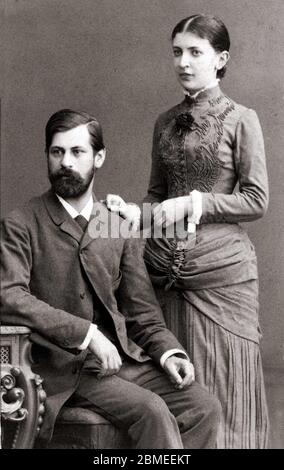 FREUD, Sigmund (Freiberg, 1856-Londres, 1939). Neurólogo y psiquiatra austríaco, de origen judío. Fotogramia de Sigmund Freud con Martha Bernays, junio de 1885. Foto Stock