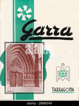 España. Portada de la revista Garra. Falange española. Tarragona. Foto Stock