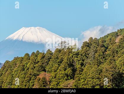 Monte Fuji visto dal Lago Ashi (Ashinoko), Hakone, Giappone Foto Stock