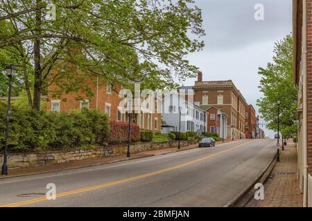 Greeneville, Tennessee, USA - 29 aprile 2020: Quartiere storico di Greensville, Tennessee Foto Stock