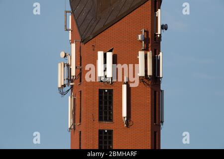 Stazione base ricetrasmittente a Gdansk, Polonia. 7 maggio 2020 © Wojciech Strozyk / Alamy Stock Photo *** Caption locale *** Foto Stock