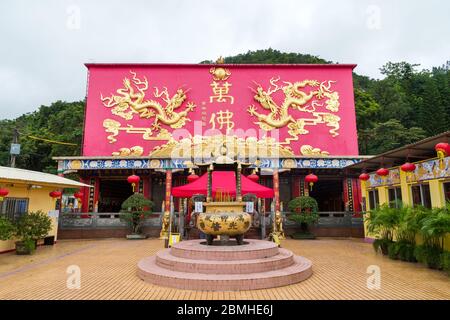 Tempio buddista di diecimila Buddha a Pai Tau, nuovi territori, Hong Kong Foto Stock