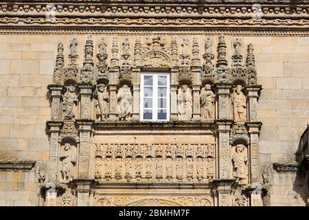 Hostal dos Reis Catolicos nella Città Vecchia,Santiago de Compostela,Galizia,Spagna,l'Europa Foto Stock