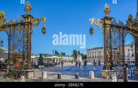 Place Stanislas, grande piazza del 18 ° secolo nel centro di Nancy, Meurthe-et-Moselle, Lorena, Francia Foto Stock