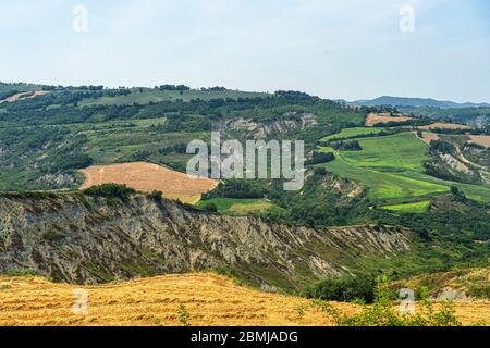 Paesaggio estivo vicino Meldola, Forli Cesena, Emilia Romagna, Italia Foto Stock